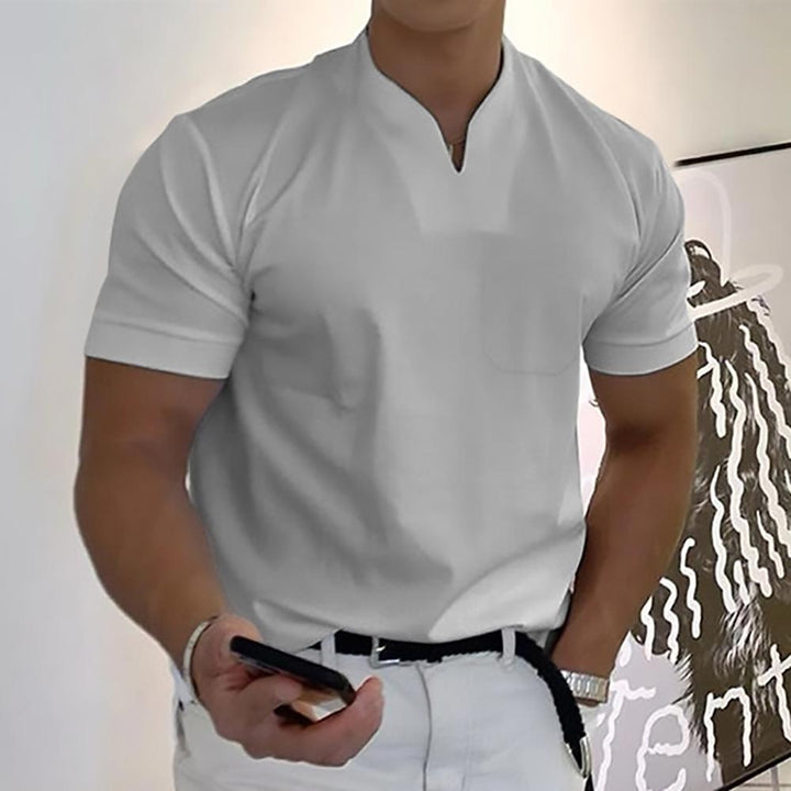 Callum | Men’s Casual Shirt with Chest Pocket and V-neck