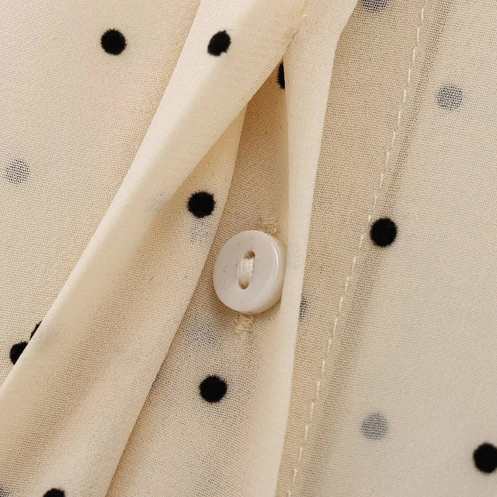 Elviane | Women’s Polka Dot Blouse with Bow Tie Neck