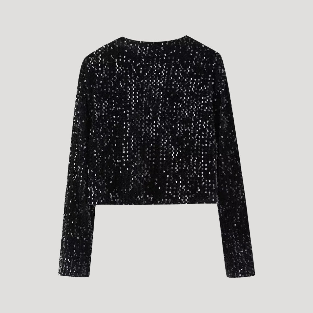 Lumina | Women’s Sequin Cardigan with Bow Accents