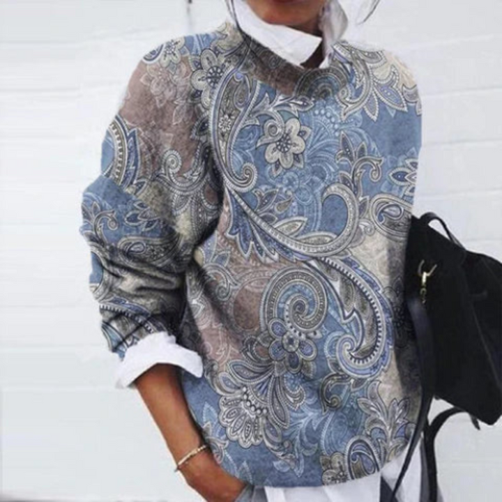 Florienne | Women’s Warm Fleece Sweater with Floral Pattern