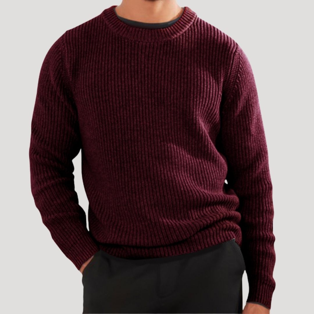 Hiro | Men’s Knit Winter Sweater with Crew-Neck