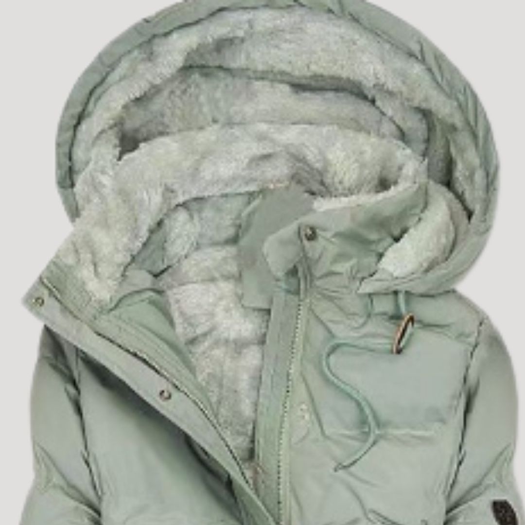 Ellen | Women’s Mid-Length Hooded Winter Jacket with Faux Fur