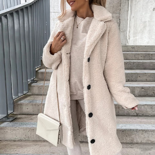 Caldria | Women's Soft Plush Winter Coat with Buttons