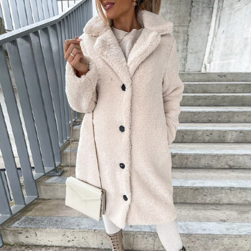 Caldria | Women's Soft Plush Winter Coat with Buttons
