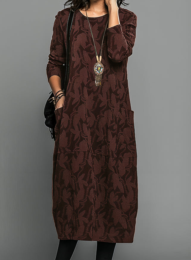 Danielle | Women’s Jacquard Winter Dress with Pockets