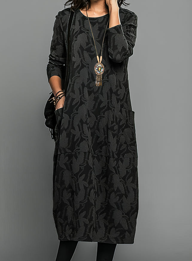 Danielle | Women’s Jacquard Winter Dress with Pockets