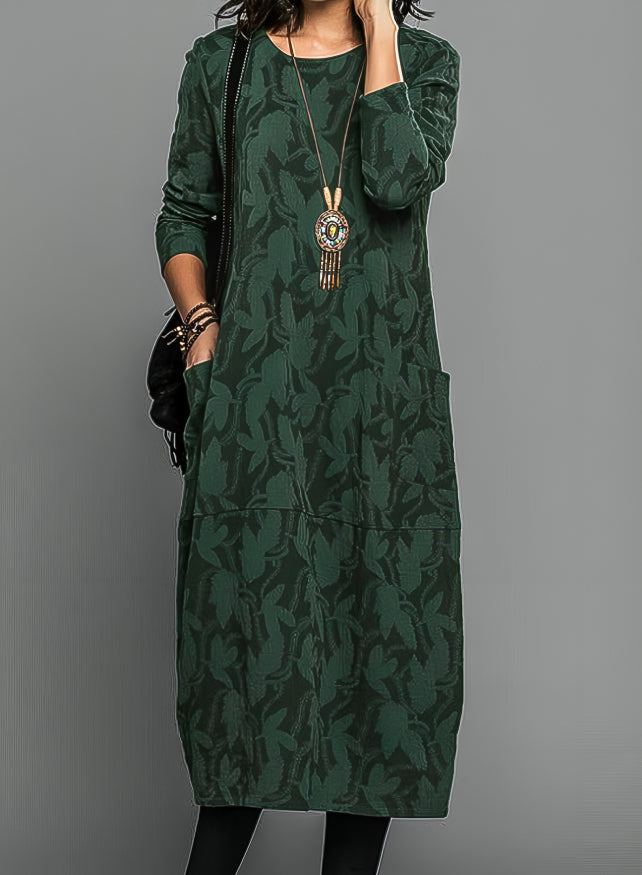 Danielle | Women’s Jacquard Winter Dress with Pockets