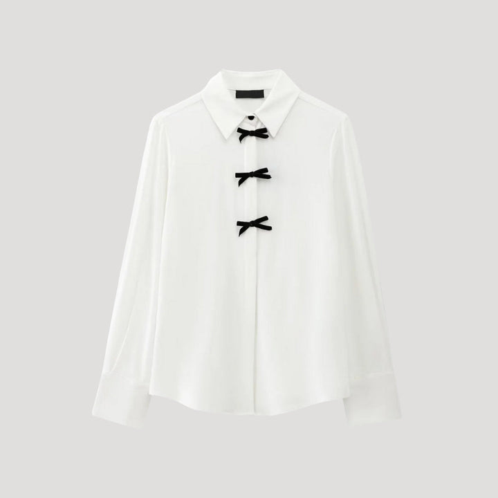 Elviane | Women’s Polka Dot Blouse with Bow Tie Neck