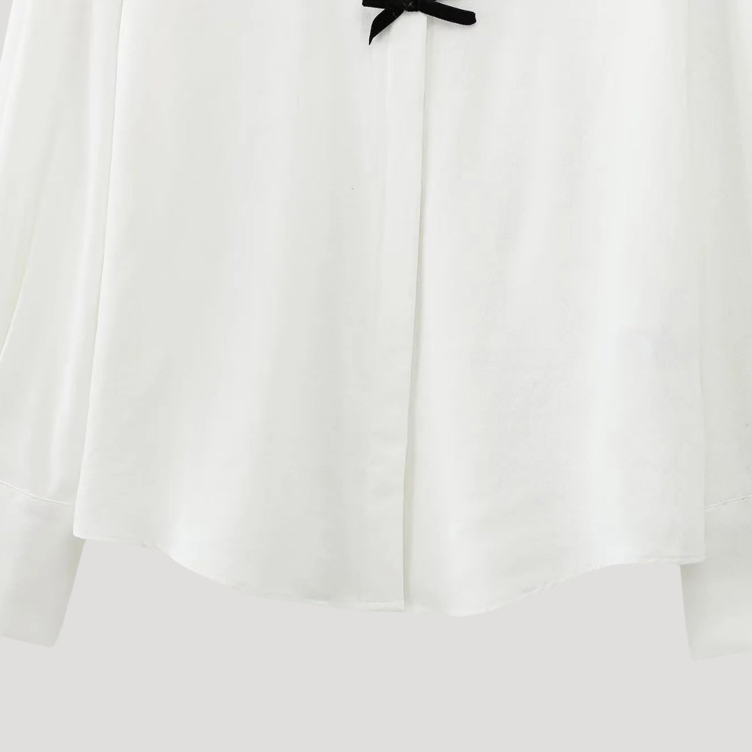 Elviane | Women’s Polka Dot Blouse with Bow Tie Neck
