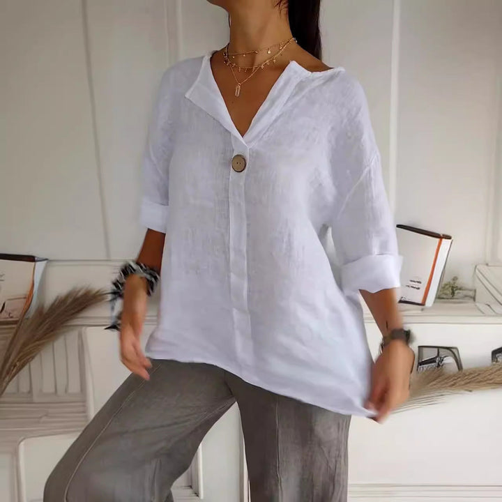 Gracey| Women’s One Button Blouse with Half Sleeves