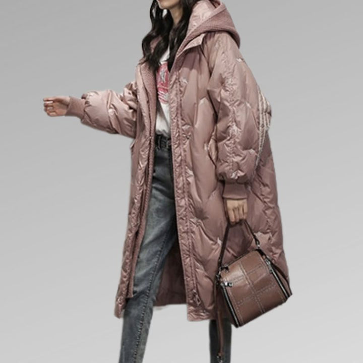 Shaira | Women’s Longline Down Puffer Jacket with Hood