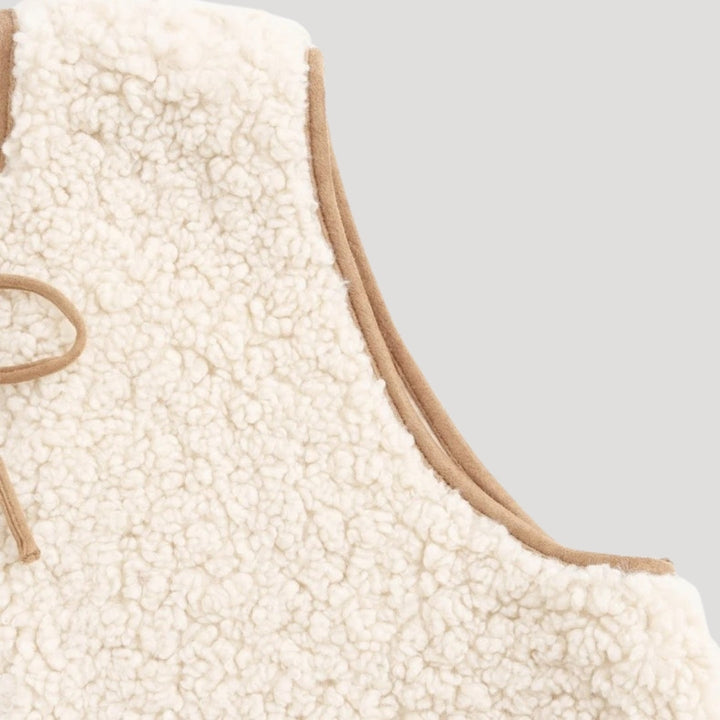 Sheryl | Women’s Sherpa Fleece Vest with Tie-Front