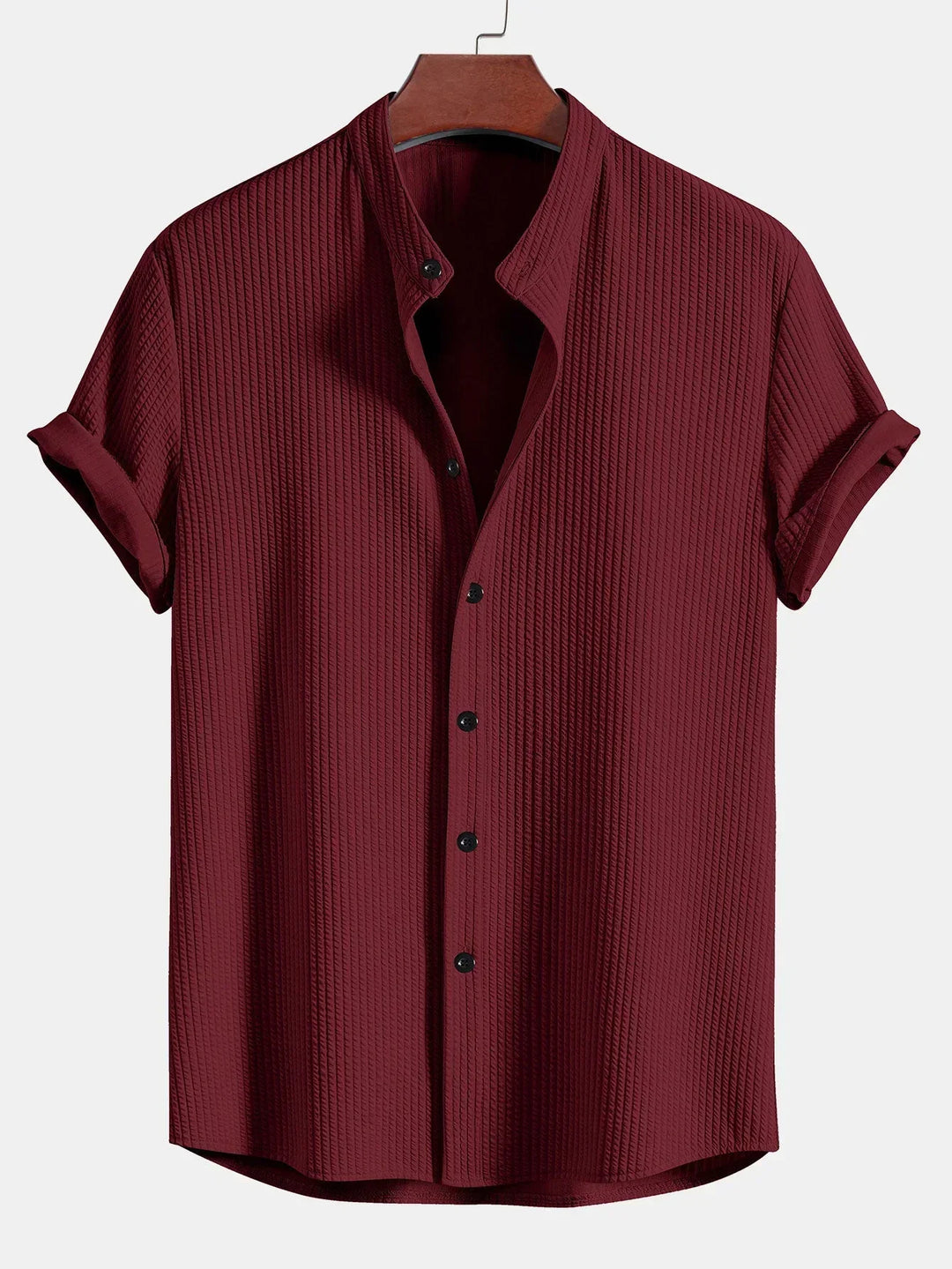 Kade | Men’s Textured Button-Up Shirt with Short Sleeve