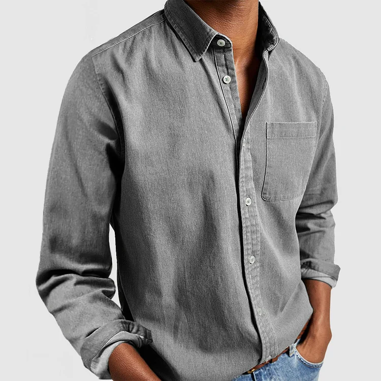 Albino | Men’s Lightweight Long Sleeve Shirt with Buttons and Pocket