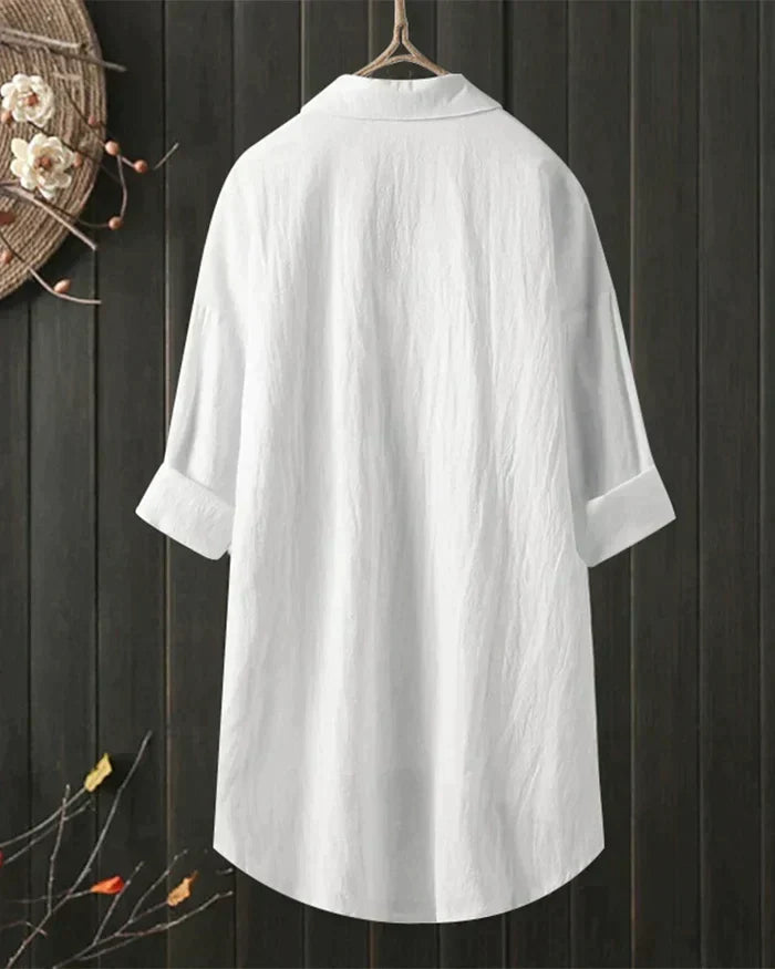 Jesse | Women's Folded Sleeve Shirt Dress with Buttons