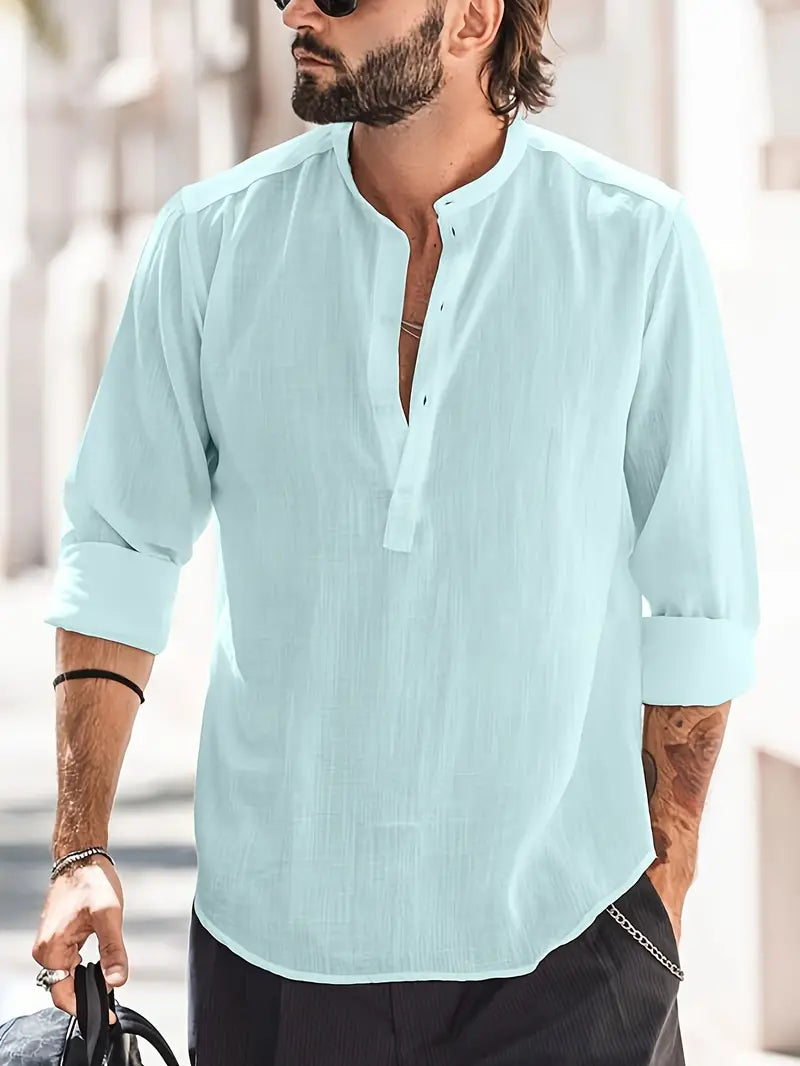 Hugo | Men’s Linen Shirt with Half Sleeves