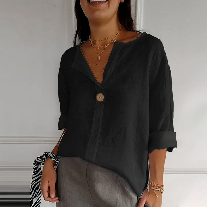 Gracey| Women’s One Button Blouse with Half Sleeves