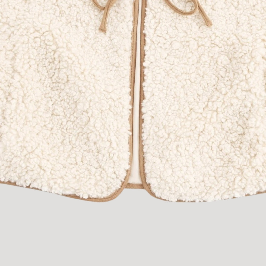 Sheryl | Women’s Sherpa Fleece Vest with Tie-Front