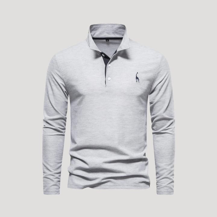 Marvin | Men’s Classic Long-Sleeve Polo Shirt with Embroidered