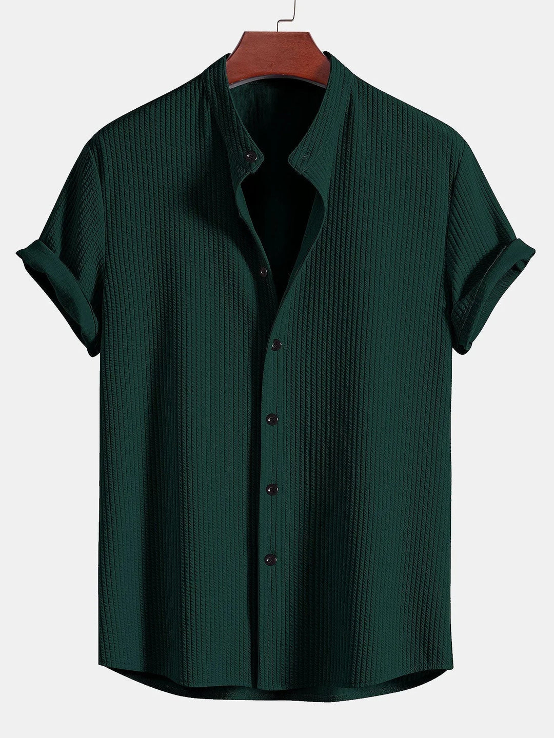 Kade | Men’s Textured Button-Up Shirt with Short Sleeve