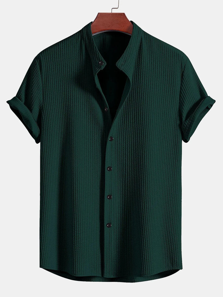 Kade | Men’s Textured Button-Up Shirt with Short Sleeve