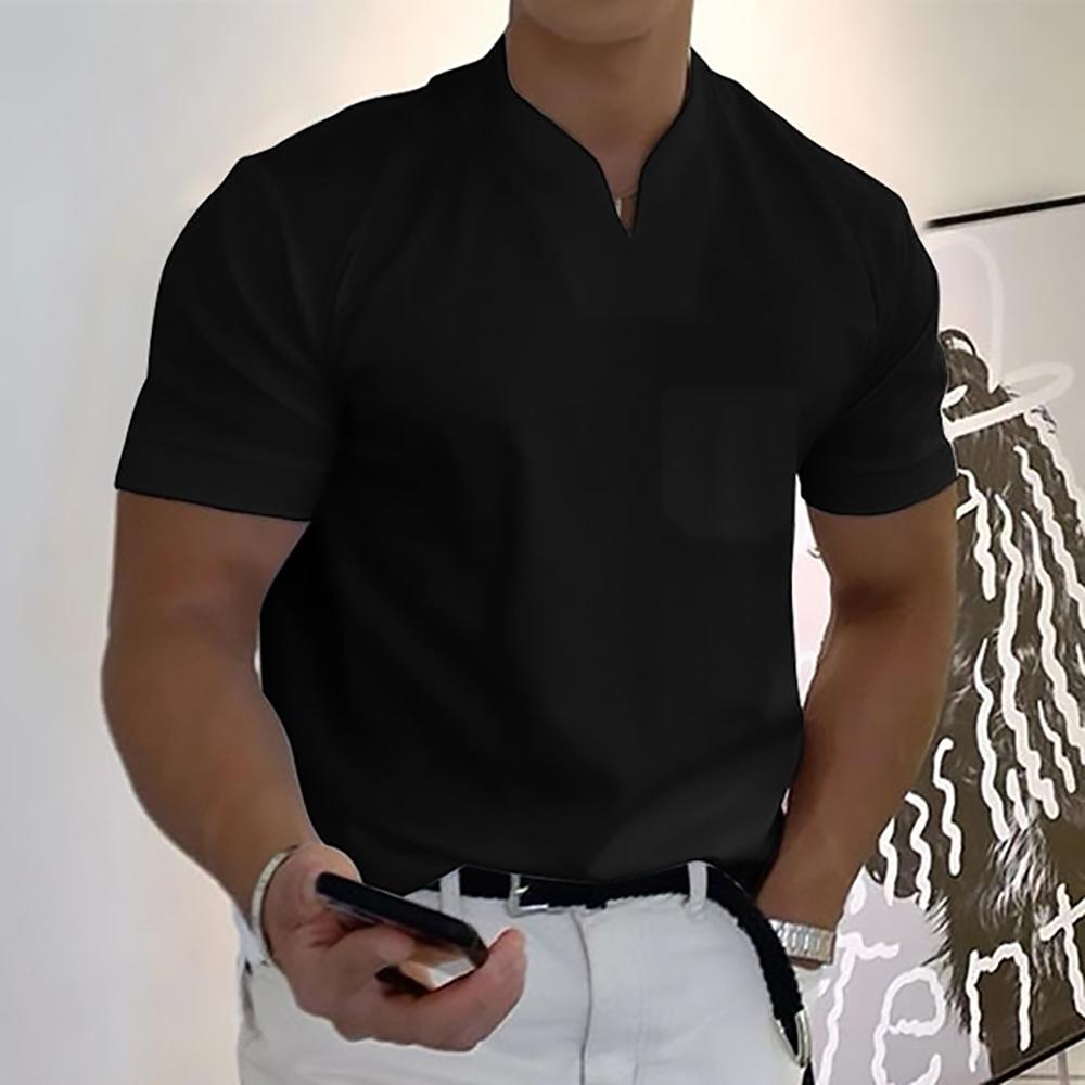Callum | Men’s Casual Shirt with Chest Pocket and V-neck
