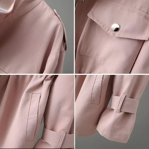 Delna | Women's Mid Length Coat with Elastic Waist