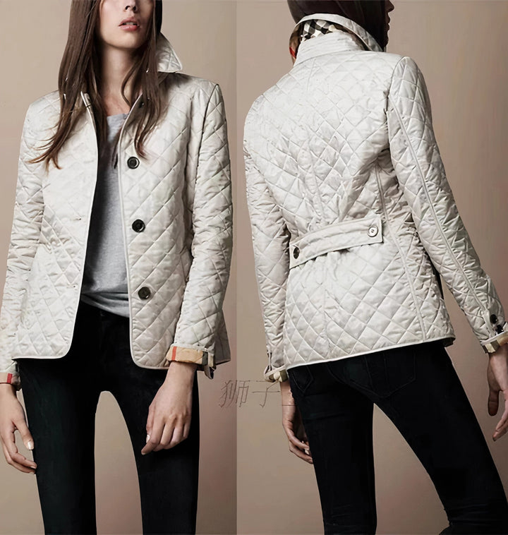 Crimsona | Women's Quilted Fitted Jacket with Buttons