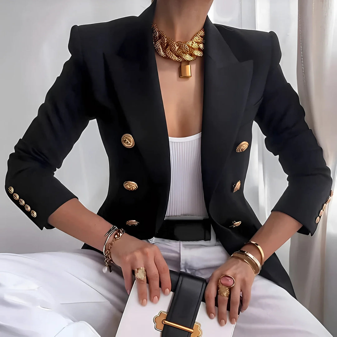 Celeste | Women's Luxury Double-Breasted Blazer with Gold Buttons
