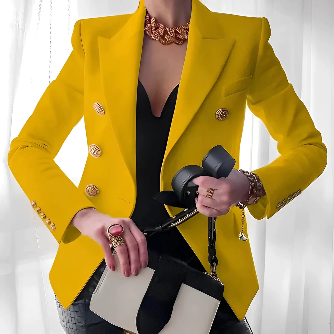 Celeste | Women's Luxury Double-Breasted Blazer with Gold Buttons