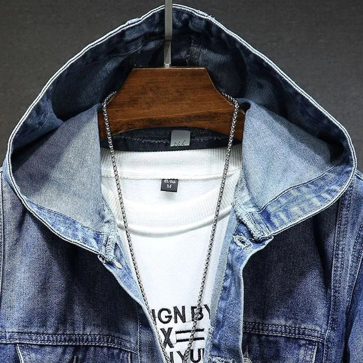 Jaxon | Men's Denim Jacket with Hood and Pockets