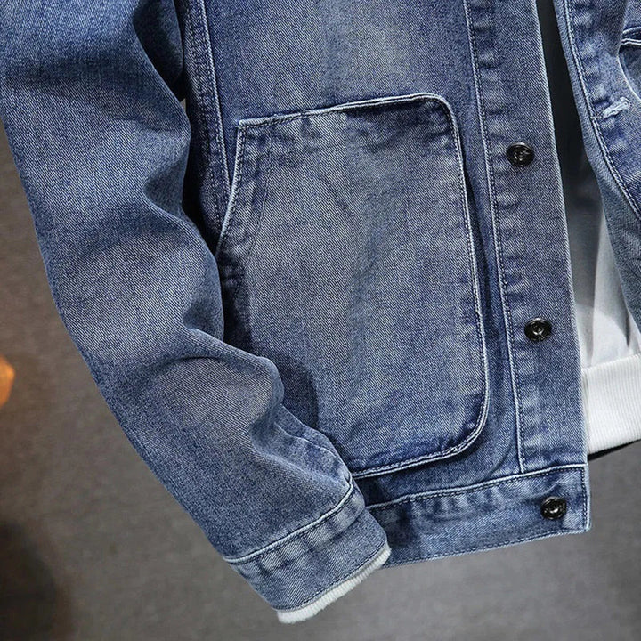 Jaxon | Men's Denim Jacket with Hood and Pockets