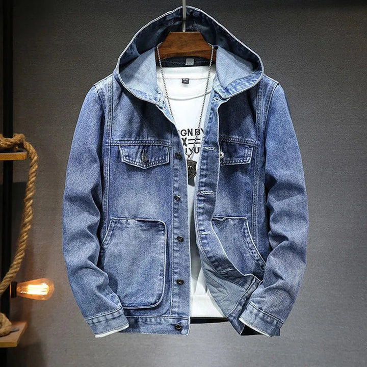 Jaxon | Men's Denim Jacket with Hood and Pockets