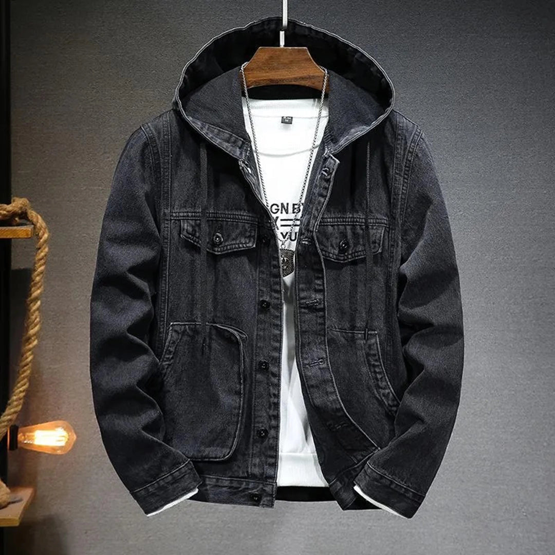 Jaxon | Men's Denim Jacket with Hood and Pockets
