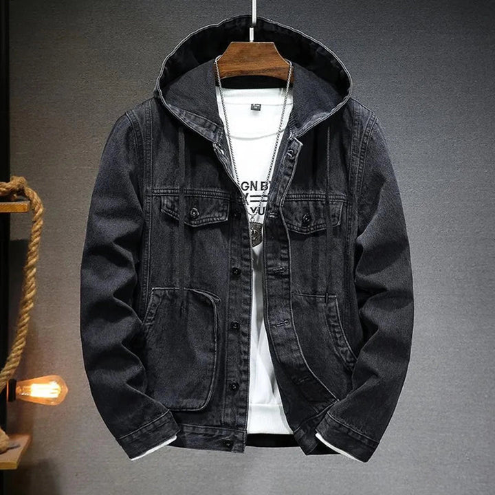 Jaxon | Men's Denim Jacket with Hood and Pockets