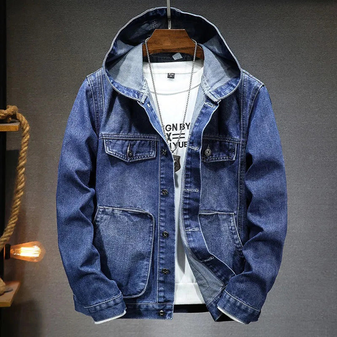 Jaxon | Men's Denim Jacket with Hood and Pockets
