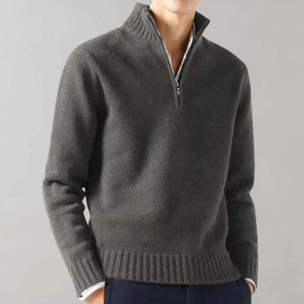 Lorenzo | Men's Merino Wool Half-Zip Sweater