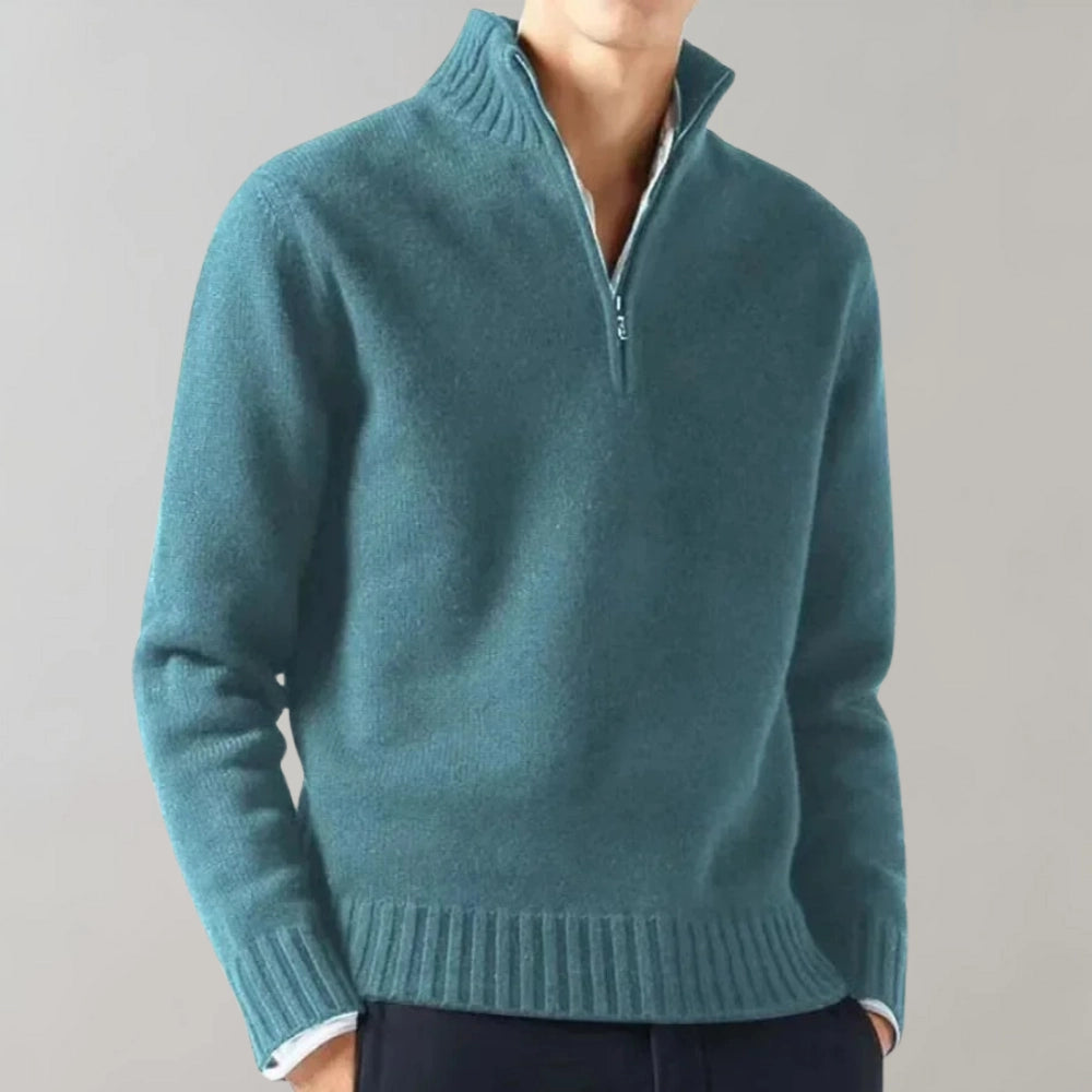 Lorenzo | Men's Merino Wool Half-Zip Sweater