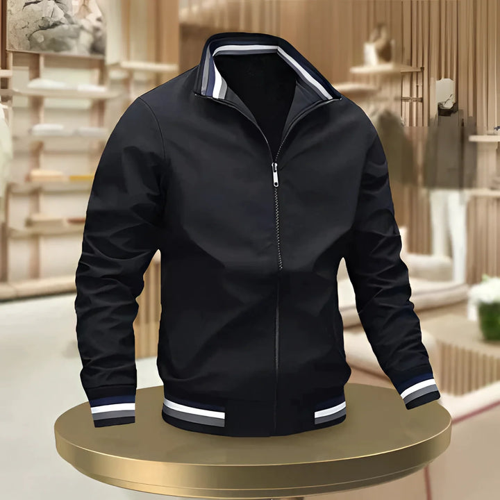 Leon | Men's Lightweight Bomber Jacket with Zip Front and Contrast Trim
