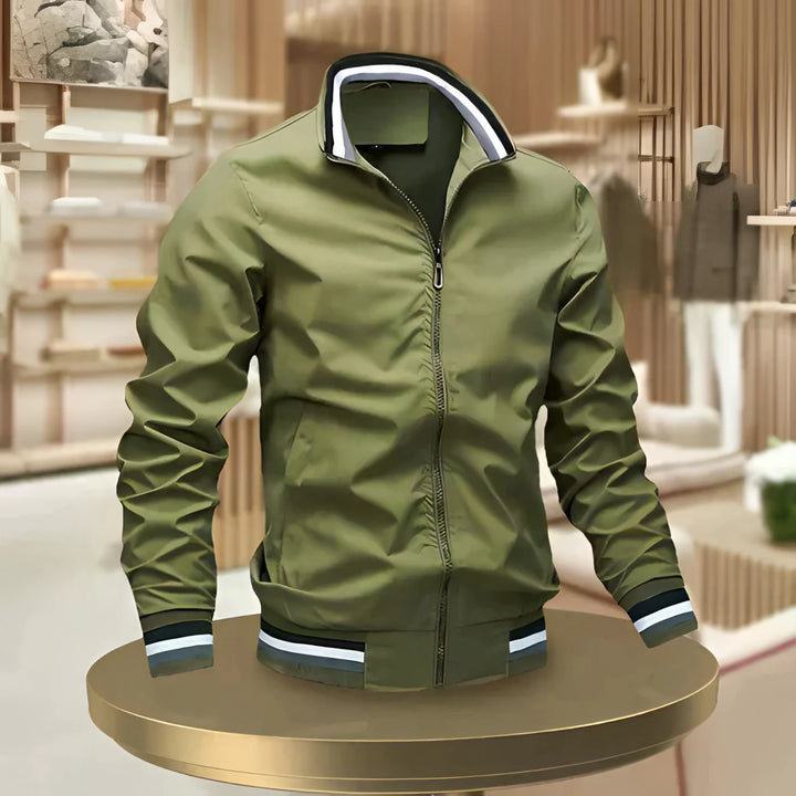 Leon | Men's Lightweight Bomber Jacket with Zip Front and Contrast Trim