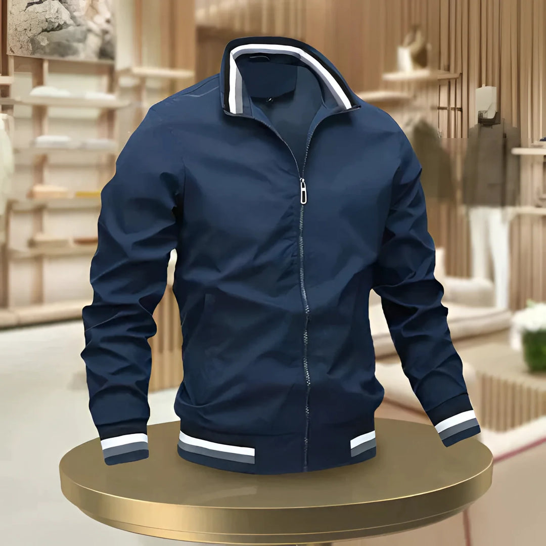 Leon | Men's Lightweight Bomber Jacket with Zip Front and Contrast Trim