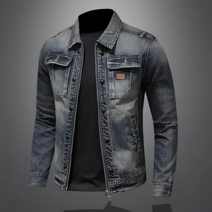 Ryder | Men's Slim Fit Denim Jacket with Zip-Up