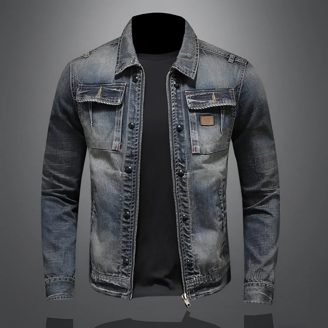 Ryder | Men's Slim Fit Denim Jacket with Zip-Up