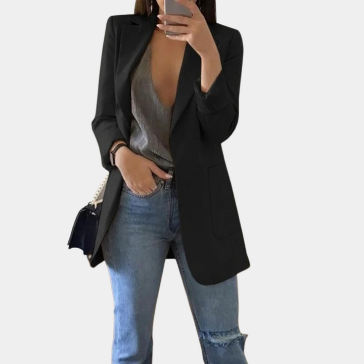 Vittoria | Women's Mid Length Tailored Blazer with Pockets