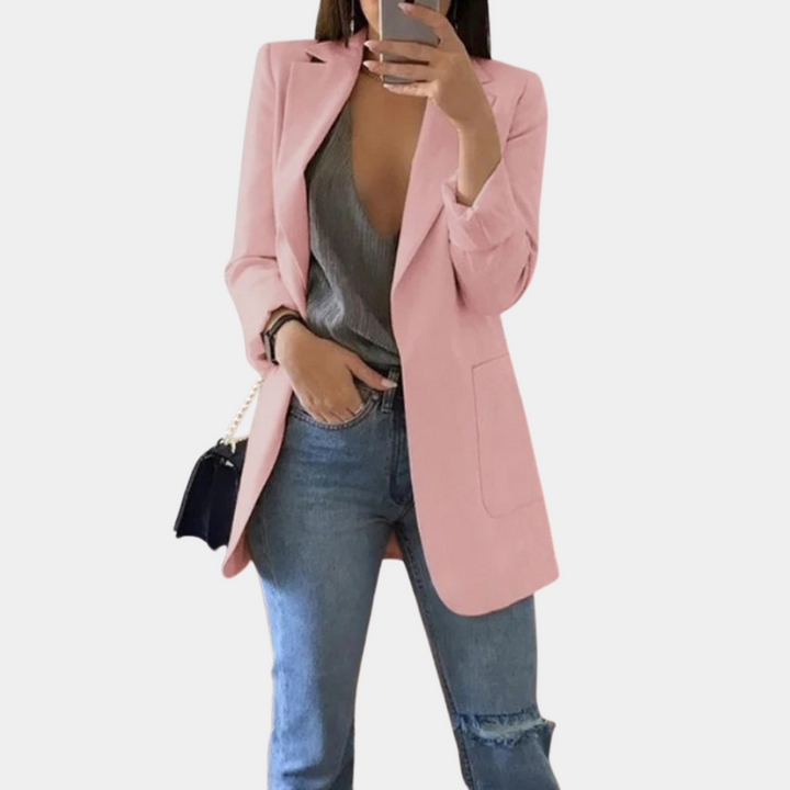 Vittoria | Women's Mid Length Tailored Blazer with Pockets