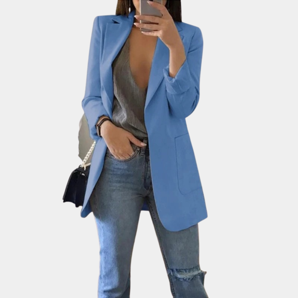 Vittoria | Women's Mid Length Tailored Blazer with Pockets