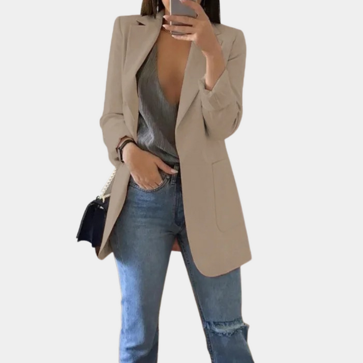 Vittoria | Women's Mid Length Tailored Blazer with Pockets