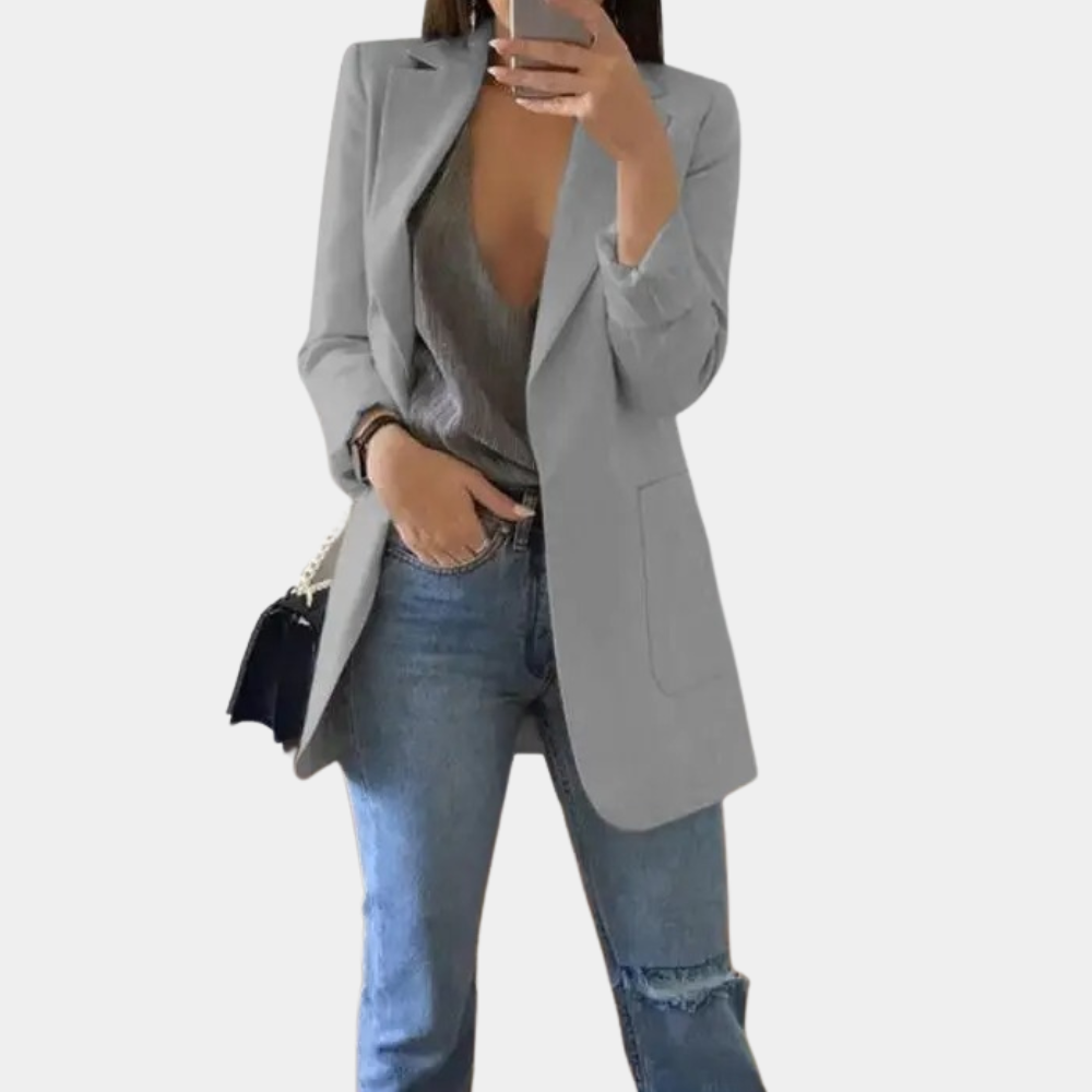 Vittoria | Women's Mid Length Tailored Blazer with Pockets
