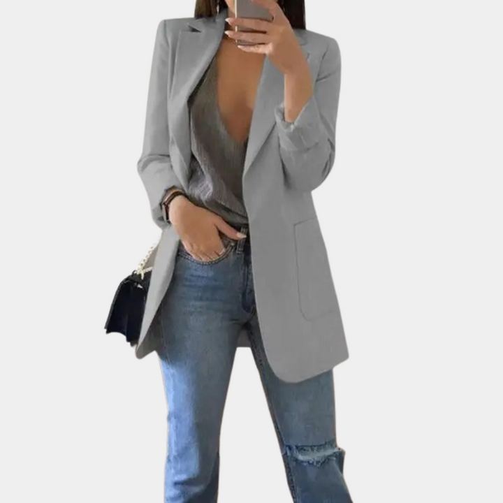 Vittoria | Women's Mid Length Tailored Blazer with Pockets