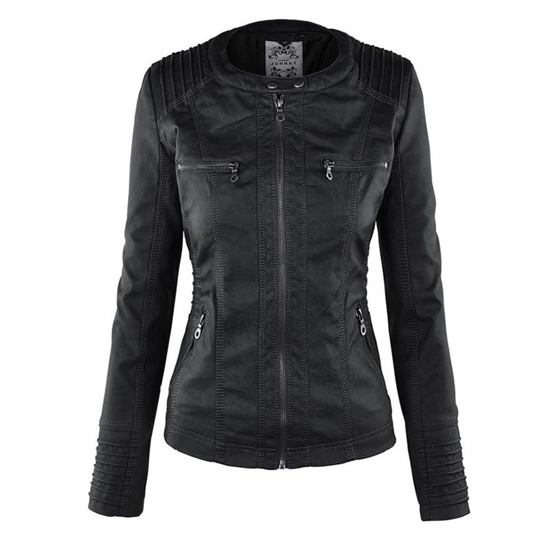 Loxley | Women's Hooded Leather Jacket with Drawstring